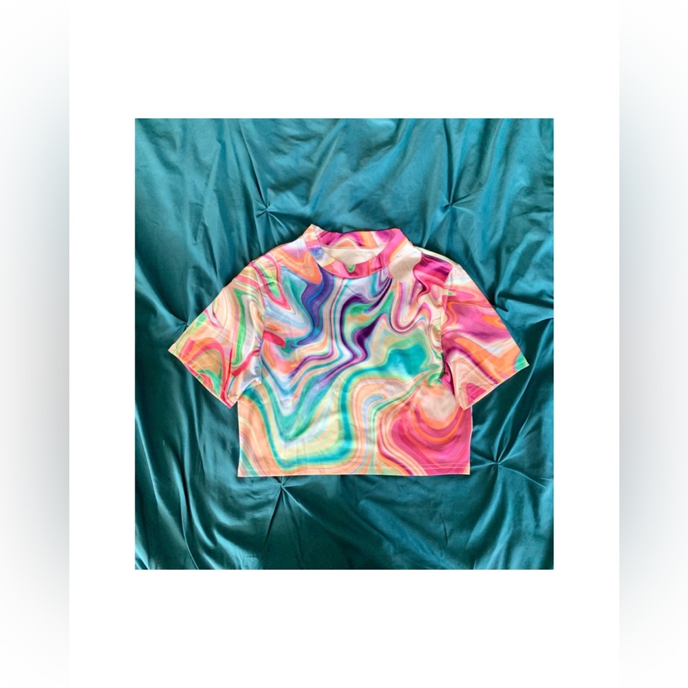 Rainbow Cropped Top and Pant Set